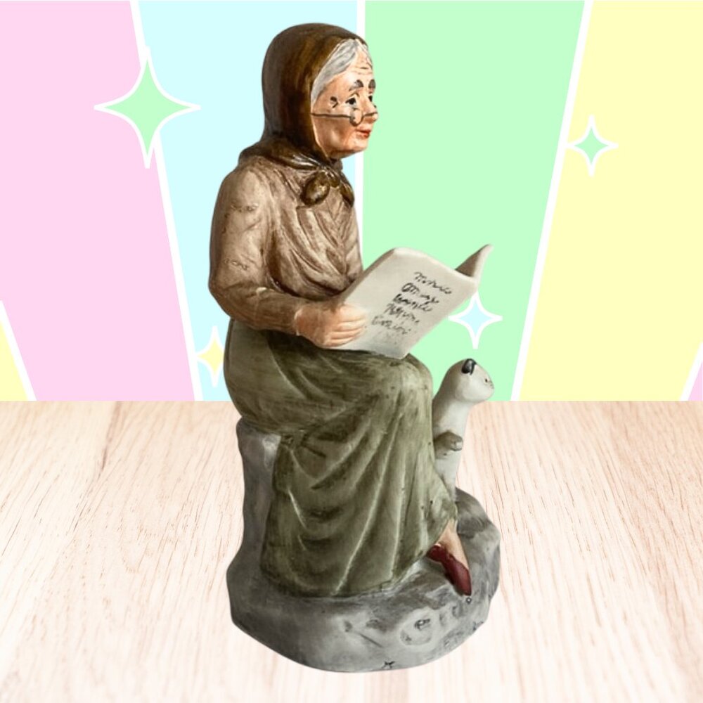 Woman with Cat Ceramic Bisque Sculpture Figurine